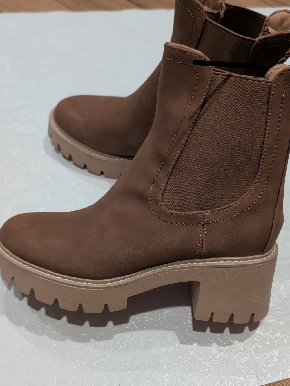 Amazon Women’s Brown Lug Heel Chelsea Boots